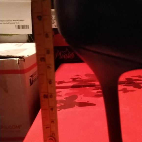 Nine West Black Open Toe Bootie Heels Size 13m - Picture 7 of 9